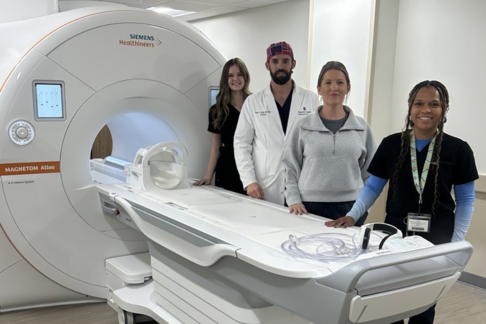 MRI machine and imaging team